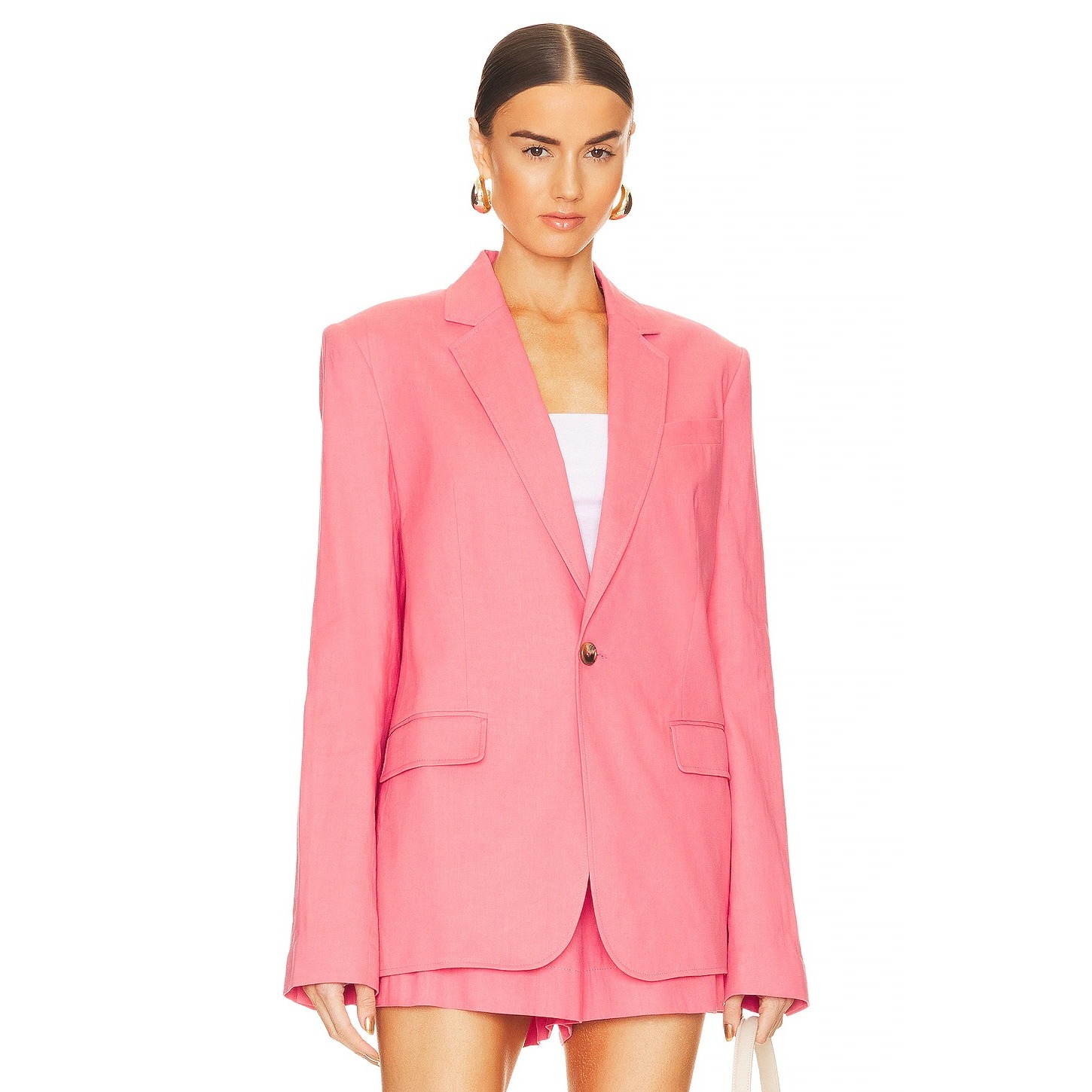 A.L.C. Donovan Jacket Dark Grapefruit Linen Blend Single Breasted Blazer, Sz 2